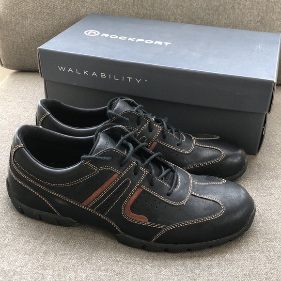Rockport Other - ROCKPORT Walkability ‘Balker’ Black Leather Lace-Up Shoes